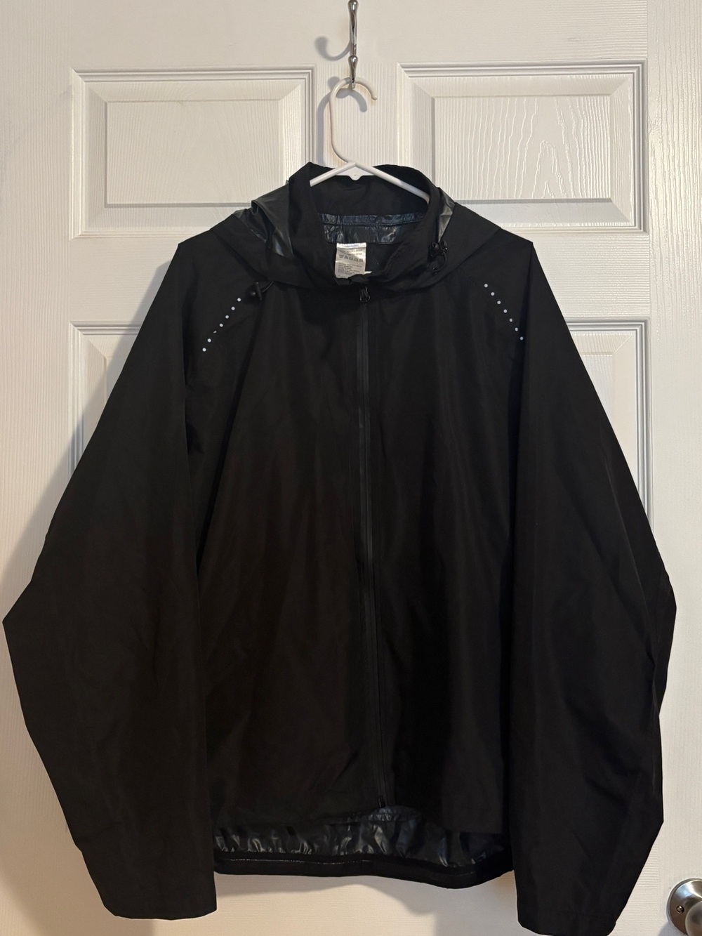 Black Hooded Lightweight Windbreaker Jacket